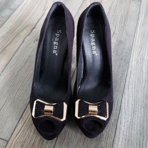 Peep toe stiletto heels